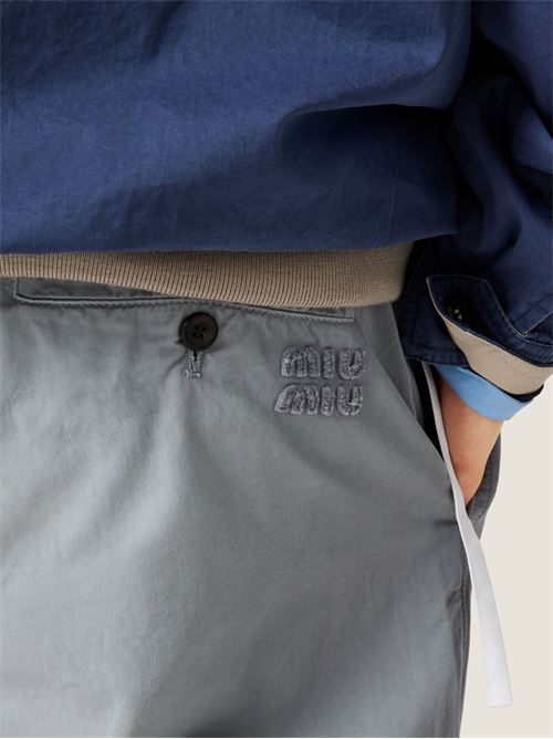 Pantaloni in twill tinto capo MIU MIU | MP197019R3F0276